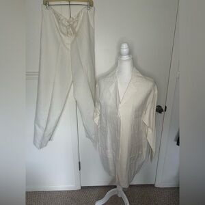 Victoria's Secret Vintage Gold label white Cotton-Linen Blend Set size M